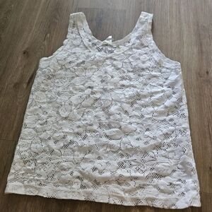 White Lace Sleeveless Top